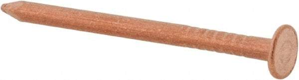 Made in USA - 3D, 14 Gauge, 1-1/4" OAL Common Nails - Smooth Shank, Copper - Exact Tool & Supply