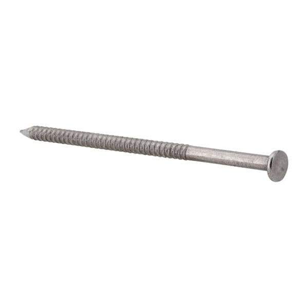 Made in USA - 16D, 8 Gauge, 3-1/2" OAL Common Nails - Ring Shank, 18-8 Stainless Steel - Exact Tool & Supply