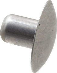 Made in USA - 3/16" Body Diam, Brazier Aluminum Solid Rivet - 1/4" Length Under Head, Grade 1100F, 0.467" Head Diam x 3/32" Head Height - Exact Tool & Supply