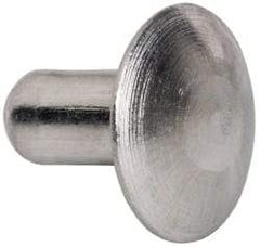 Made in USA - 3/16" Body Diam, Brazier Aluminum Solid Rivet - 3/8" Length Under Head, Grade 1100F, 0.467" Head Diam x 3/32" Head Height - Exact Tool & Supply