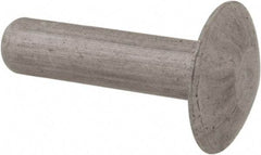 Made in USA - 3/16" Body Diam, Brazier Aluminum Solid Rivet - 3/4" Length Under Head, Grade 1100F, 0.467" Head Diam x 3/32" Head Height - Exact Tool & Supply