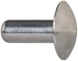 Made in USA - 3/16" Body Diam, Brazier Aluminum Solid Rivet - 1/2" Length Under Head, Grade 2117-T4, 0.467" Head Diam x 3/32" Head Height - Exact Tool & Supply