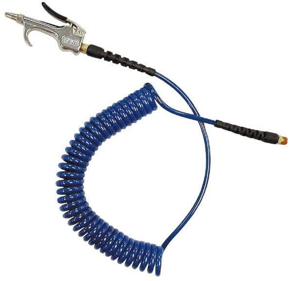 Coilhose Pneumatics - 3/16" ID Hose & Blow Gun Assembly - 15' Long Hose, 1/4" Inlet, MPT Thread - Exact Tool & Supply