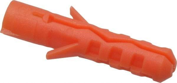 Value Collection - 1/4" Diam, 1-3/16" Long, Plug Drywall & Hollow Wall Anchor - 1/4" Drill, Nylon, Use in Drywall & Hollow Wall - Exact Tool & Supply