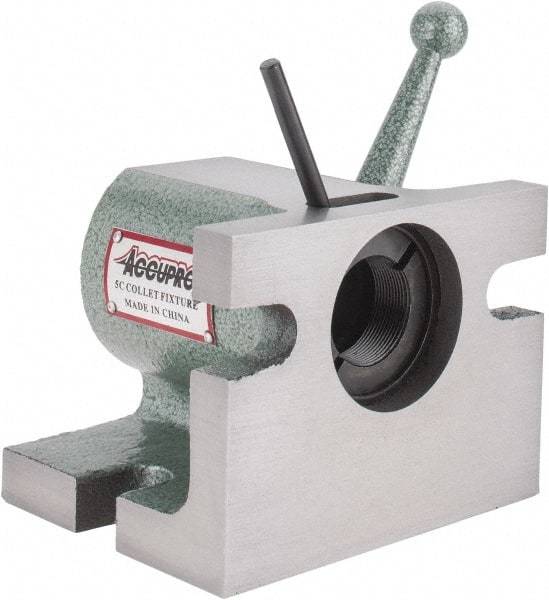 Accupro - Series 5C, 1/32 to 1-1/8" Collet Capacity, Horizontal/Vertical Standard Collet Holding Fixture - Manually Activated, 5" Base Diam Width, 4" High - Exact Tool & Supply