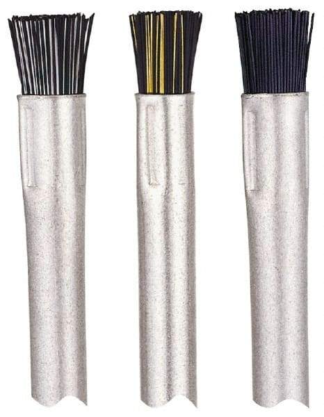 Gordon Brush - Parts Washer Flow-Through Brush - 1/2" Long, Brass/Nylon Bristles - Exact Tool & Supply
