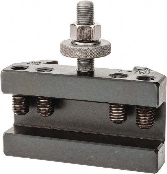 Aloris - Series CA, #1 Turning & Facing Tool Post Holder - 14 to 20" Lathe Swing, 2-1/2" OAH, 1" Max Tool Cutting Size, 1-13/16" Centerline Height - Exact Tool & Supply