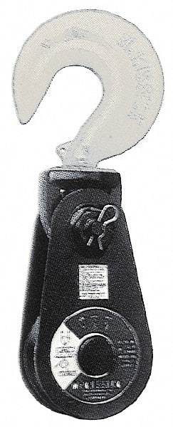 Value Collection - 4, 400 Lbs. Load Limit, Side Release Snatch Block - Single Sheave, 3 Inch Outside Diameter, Wire Rope, 5/16 Inch, 3/8 Inch Diameters, Steel, Painted Finish - Exact Tool & Supply