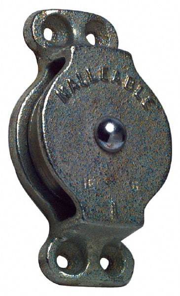 Value Collection - Single Closed Side Mount Guidance Pulley - Sheave, 3 Inch Outside Diameter, Wire Rope, 3/8 Inch Diameter, 0.235 Inch to 0.246 Inch Mounting Hole Diameter Iron, Galvanized Finish - Exact Tool & Supply