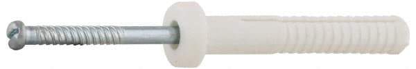Value Collection - 3/16" Diam, 3/16" Drill, 1-1/2" OAL, 2-3/8" Min Embedment Hammer Drive Concrete Anchor - Nylon, Zinc-Plated Finish, Round Head - Exact Tool & Supply