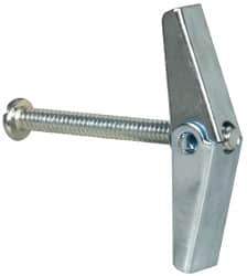 Value Collection - 3/16" Screw, 3/16" Diam, 2" Long, Toggle Bolt Drywall & Hollow Wall Anchor - 3/16" Drill, Zinc Plated, Steel, Use in Concrete, & Masonry, Hollow Tile, Plaster & Wallboard - Exact Tool & Supply