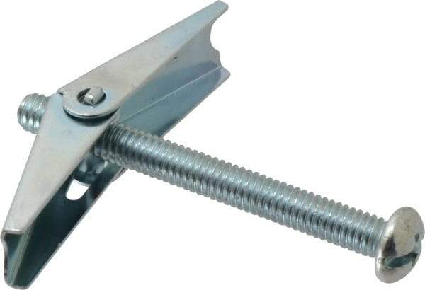 Value Collection - 5/16" Screw, 5/16" Diam, 3" Long, Toggle Bolt Drywall & Hollow Wall Anchor - 5/16" Drill, Zinc Plated, Steel, Use in Concrete, & Masonry, Hollow Tile, Plaster & Wallboard - Exact Tool & Supply