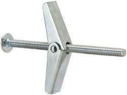 Value Collection - 3/16" Screw, 3/16" Diam, 3" Long, Toggle Bolt Drywall & Hollow Wall Anchor - 3/16" Drill, Zinc Plated, Steel, Use in Concrete, & Masonry, Hollow Tile, Plaster & Wallboard - Exact Tool & Supply