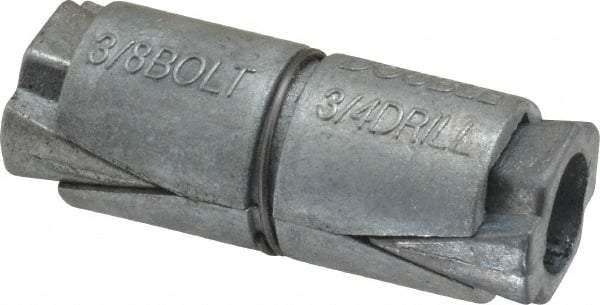 Value Collection - 3/8" Diam, 3/4" Drill, 1-1/2" OAL, Double Expansion Concrete Anchor - Zinc - Exact Tool & Supply