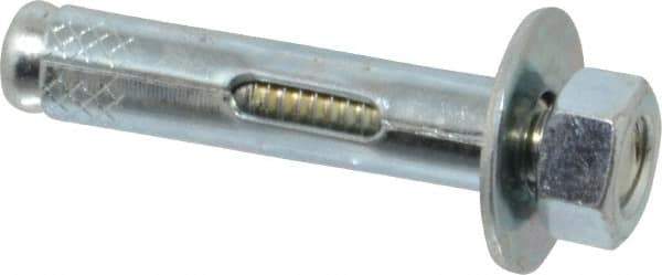 Value Collection - 3/8" Diam, 3/8" Drill, 1-7/8" OAL, Sleeve Concrete Anchor - Steel, Zinc-Plated Finish, Hex Nut Head, Hex Drive - Exact Tool & Supply