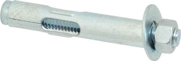 Value Collection - 1/2" Diam, 1/2" Drill, 3" OAL, Sleeve Concrete Anchor - Steel, Zinc-Plated Finish, Hex Nut Head - Exact Tool & Supply