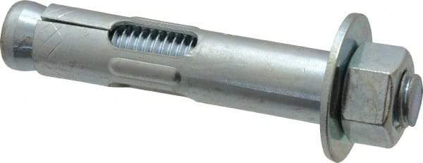 Value Collection - 5/8" Diam, 5/8" Drill, 3" OAL, 2-3/4" Min Embedment Sleeve Concrete Anchor - Steel, Zinc-Plated Finish, Hex Nut Head, Hex Drive - Exact Tool & Supply