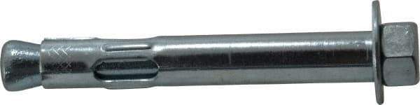 Value Collection - 5/8" Diam, 5/8" Drill, 4-1/4" OAL, 1-3/4" Min Embedment Sleeve Concrete Anchor - Steel, Zinc-Plated Finish, Hex Nut Head, Hex Drive - Exact Tool & Supply