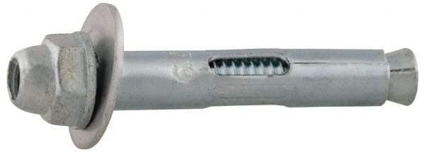 Value Collection - 1/4" Diam, 1/4" Drill, 5/8" OAL, 2-1/8" Min Embedment Sleeve Concrete Anchor - Steel, Zinc-Plated Finish, Acorn Nut Head - Exact Tool & Supply