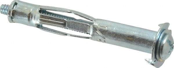 Value Collection - #6 to 32 Screw, 1/8" Diam, 1-5/8" Long, 5/8 to 3-1/2" Thick, Sleeve Drywall & Hollow Wall Anchor - 1/8" Drill, Zinc Plated, Steel, Use in Drywall - Exact Tool & Supply