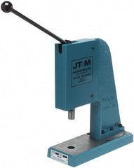 JT&M - 1" Ram, 4-3/4" Throat Depth, 2 Ton Manual Arbor Press - 5-15/16" Max Work Height x 9-1/2" Max Work Width, 5" Base Width x 13" Base Depth - Exact Tool & Supply