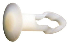 Made in USA - 1/4" to 1/4" Hole Diam, Keyhole Shank, Nylon Panel Rivet - 13/32" Material Thickness, 1/2" Head Diam - Exact Tool & Supply