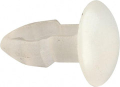 Made in USA - 1/8" to 1/8" Hole Diam, Keyhole Shank, Nylon Panel Rivet - 1/8" Material Thickness, 1/4" Head Diam - Exact Tool & Supply