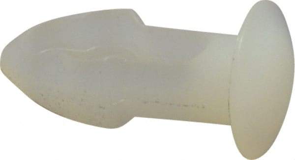 Made in USA - 3/16" Hole Diam, Keyhole Shank, Nylon Panel Rivet - 1/4" Material Thickness, 5/16" Head Diam - Exact Tool & Supply