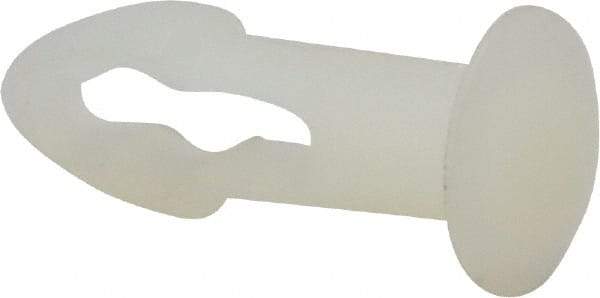 Made in USA - 3/16" Hole Diam, Keyhole Shank, Nylon Panel Rivet - 3/8" Material Thickness, 5/16" Head Diam - Exact Tool & Supply