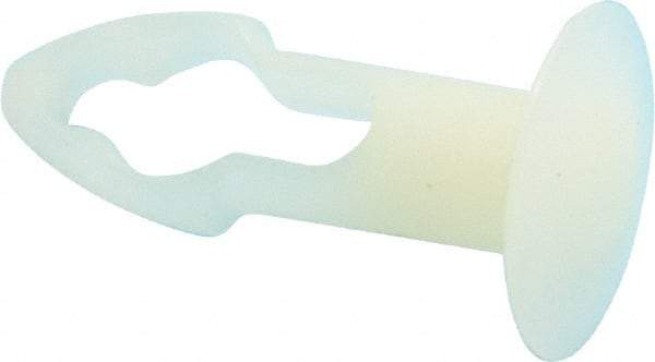 Made in USA - 1/4" to 1/4" Hole Diam, Keyhole Shank, Nylon Panel Rivet - 1/2" Material Thickness, 1/2" Head Diam - Exact Tool & Supply
