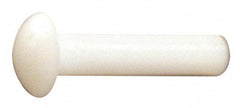 Made in USA - 1/8" Body Diam, Round Acetal Solid Rivet - 5/8" Length Under Head, 1/4" Head Diam x 0.068" Head Height - Exact Tool & Supply