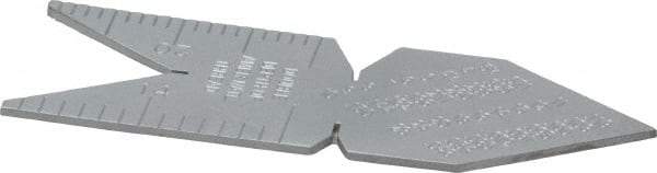 TESA Brown & Sharpe - 60° Angle, Satin Chrome Coated Center Gage - 1/32 to 1/14 Inch Graduation - Exact Tool & Supply
