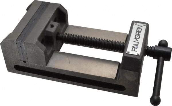 Palmgren - 4-1/2" Jaw Opening Capacity x 1-1/2" Throat Depth, Horizontal Drill Press Vise - 4" Wide Jaw, Stationary Base, Standard Speed, 7-5/16" OAL x 2-3/4" Overall Height - Exact Tool & Supply