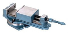 Palmgren - 4" Jaw Width, 4" Jaw Opening Capacity, Horizontal Swivel Machine Vise - Manual Operation, 1 Station, 14-1/2" Long x 1-1/2" Deep, 1-1/2" Jaw Height - Exact Tool & Supply