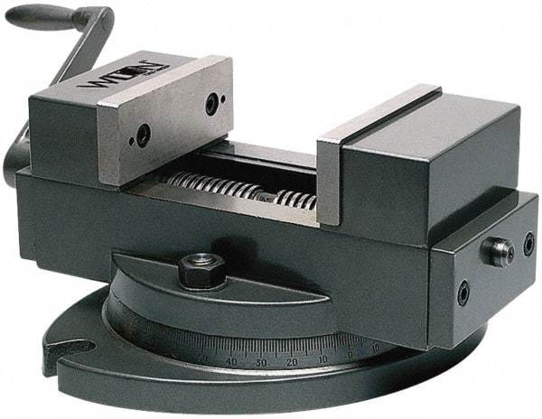 Wilton - 4" Jaw Width, 4" Max Jaw Opening, 1-1/2" Throat Depth, Manual Precision Self Centering Vise - Alloy Steel, 11-13/32" OAL x 7.9" OAW x 6-7/64" OAH - Exact Tool & Supply