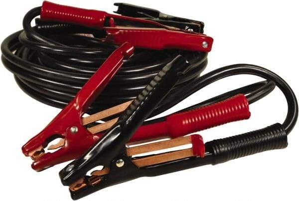 Associated Equipment - 20 Ft. Long, 500 Amperage Rating, Heavy Duty Booster Cable - Black & Red, 4 AWG Wire Guage - Exact Tool & Supply