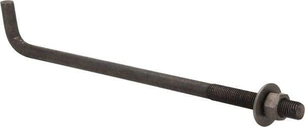 Value Collection - 1-8, 24" OAL Bent Anchor Bolt - Grade 2 Steel - Exact Tool & Supply