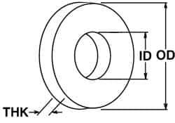 Value Collection - M27 Screw, Grade 316 Stainless Steel Standard Flat Washer - 28mm ID x 50mm OD, Plain Finish - Exact Tool & Supply