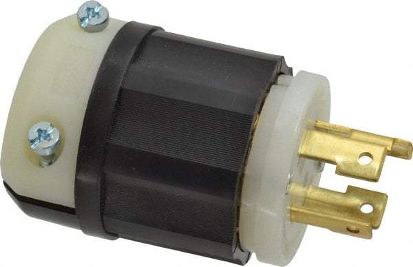 Leviton - 125/250 VAC, 30 Amp, L14-30P Configuration, Industrial Grade, Self Grounding Plug - 1 Phase, 3 Poles, 0.595 to 1.15 Inch Cord Diameter - Exact Tool & Supply