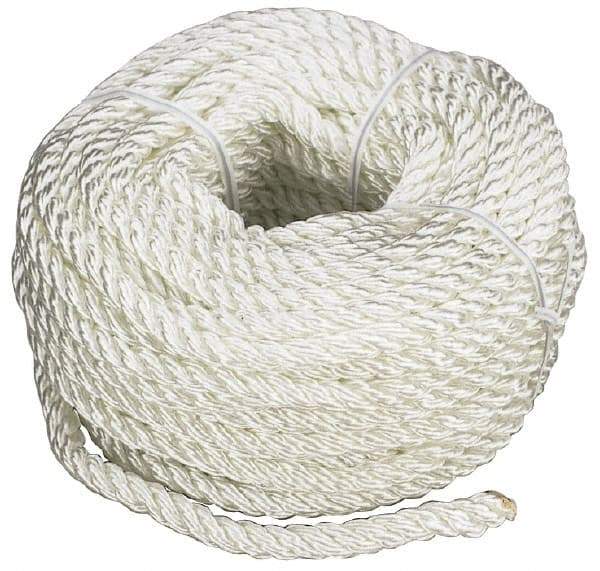 Value Collection - 100' Max Length Nylon Twisted Rope - 3/8" Diam, 278 Lb Capacity - Exact Tool & Supply