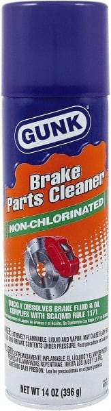Gunk - Nonchlorinated Brake Parts Cleaner - 14 oz Aerosol Can - Exact Tool & Supply