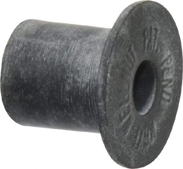 Au-Ve-Co Products - M6x1.00, 0.787" Diam x 0.051" Thick Flange, Rubber Insulated Rivet Nut - Metric Coarse Thread, Neoprene, 0.579" Long x 1/2" Body Diam, 0.63" OAL - Exact Tool & Supply