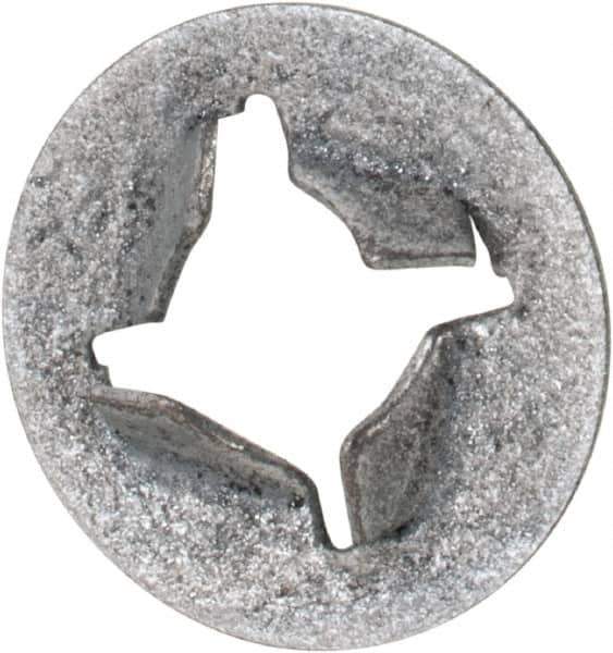 Au-Ve-Co Products - M5x0.80 Screw, 11mm OD, Spring Steel Push Nut - Zinc-Plated - Exact Tool & Supply