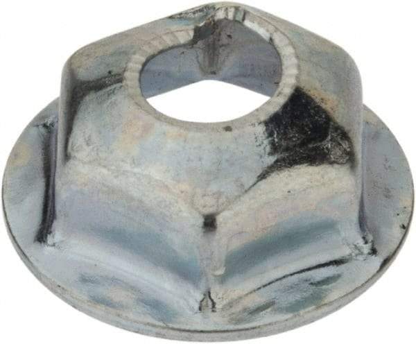 Au-Ve-Co Products - 1/4-20, 19/32" OD, 7/16" Width Across Flats Washer Lock Nut - Zinc-Plated Spring Steel, For Use with Threaded Fasteners - Exact Tool & Supply