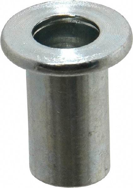 Value Collection - 3/8-16, 0.03 to 0.115" Grip, 1/2" Drill, Steel Standard Rivet Nut - Flat Head - Exact Tool & Supply