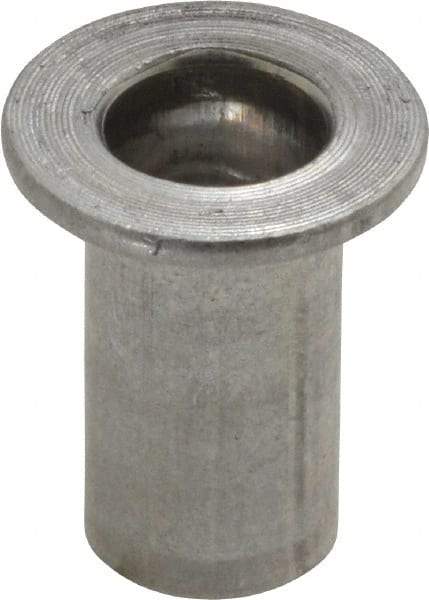 Value Collection - 5/16-18, 0.03 to 0.115" Grip, 27/64" Drill, Aluminum Standard Rivet Nut - Flat Head - Exact Tool & Supply