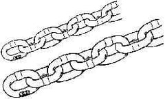 Peerless Chain - 6900 Lbs. Load Capacity, Carbon Steel Proof Coil Chain - 3 Grade, 2.016 Inch Inside Long x 0.851 Inch Inside Wide - Exact Tool & Supply