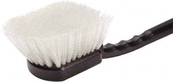 Harper Brush - 2-1/4" Bristle Length, Nylon Utility Scrub Brush - 3-1/2" x 3-1/2" Long x 3" Wide Head, 10" OAL, Easy Grip Handle, Black, Polypropylene Block - Exact Tool & Supply