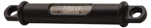 Geier & Bluhm, Inc. - 3-3/4 Inch Long, Horizontal, Brass Tubular and Pocket Level - 0.1 Inch Sensitivity, 5/8 Inch High/Diameter, Black Lacquer, 1 Vial - Exact Tool & Supply