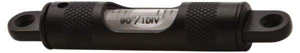 Geier & Bluhm, Inc. - 3-13/32 Inch Long, Horizontal, Brass Tubular and Pocket Level - 2 mm Sensitivity, 9/16 Inch High/Diameter, Black Enamel, 1 Vial - Exact Tool & Supply
